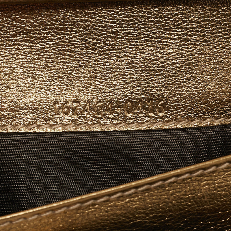 Gucci Gold/Brown Gg Fabric And Leather