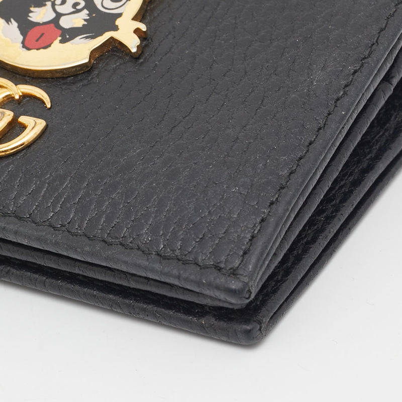 Gucci Black Leather Gg Marmont Bosco