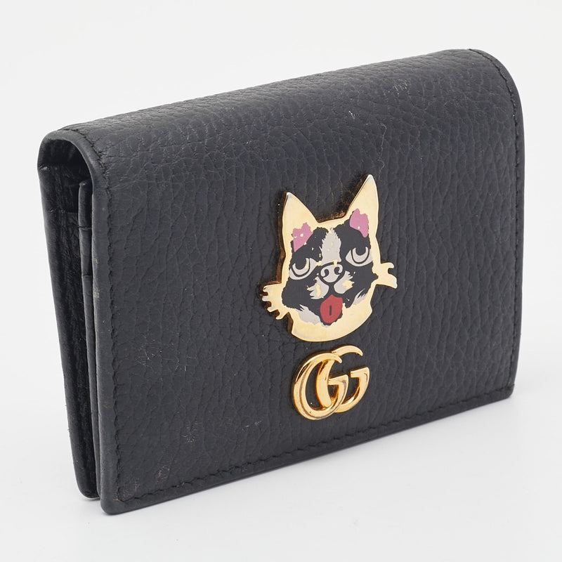 Gucci Black Leather Gg Marmont Bosco
