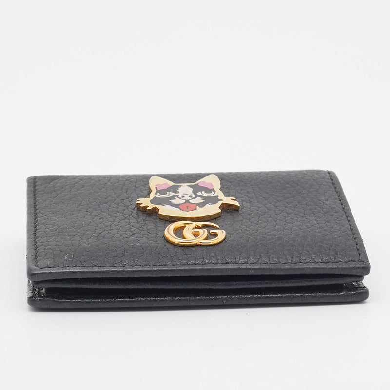 Gucci Black Leather Gg Marmont Bosco
