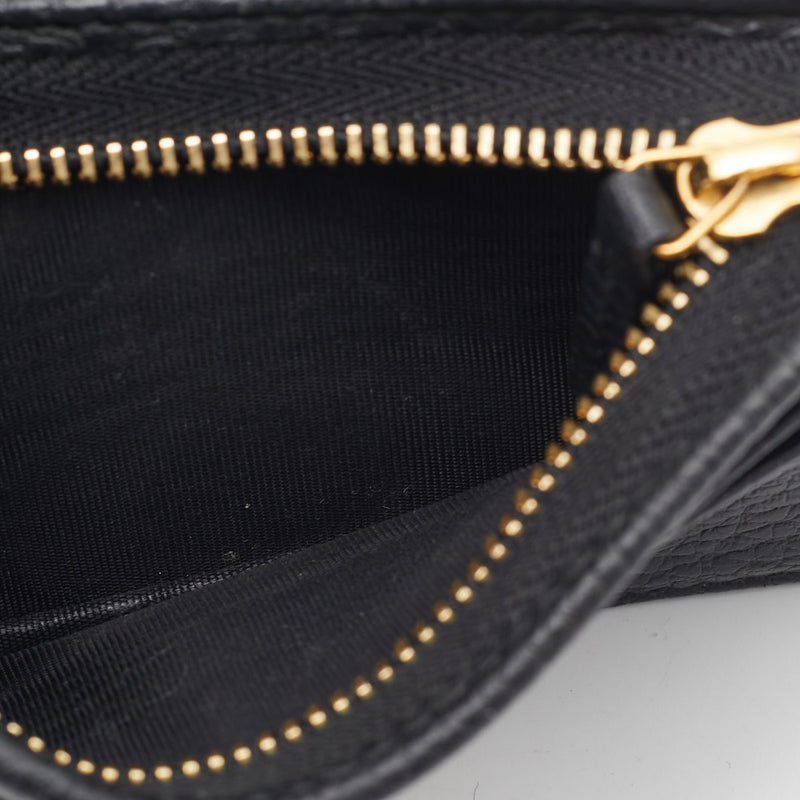 Gucci Black Leather Gg Marmont Bosco
