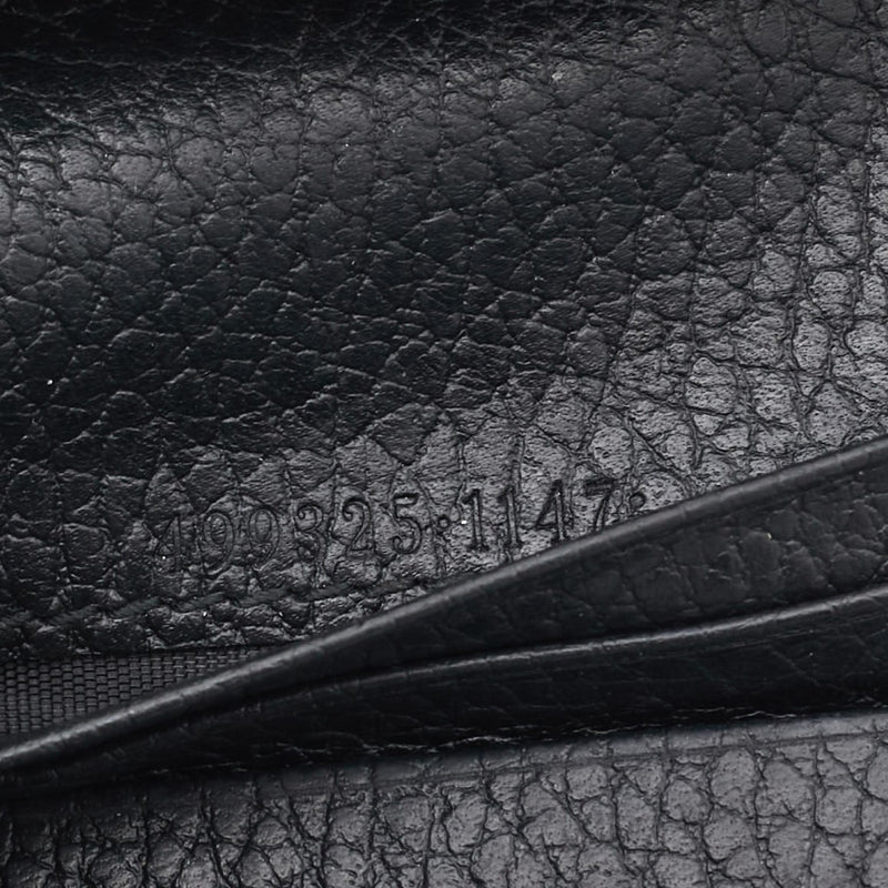 Gucci Black Leather Gg Marmont Bosco