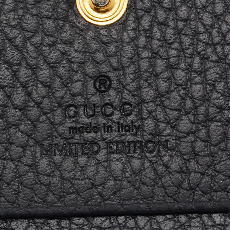Gucci Black Leather Gg Marmont Bosco