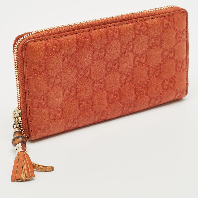 Gucci Orange Guccissima Leather Bamboo