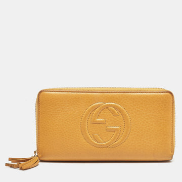 Gucci Orange Leather Soho Zip