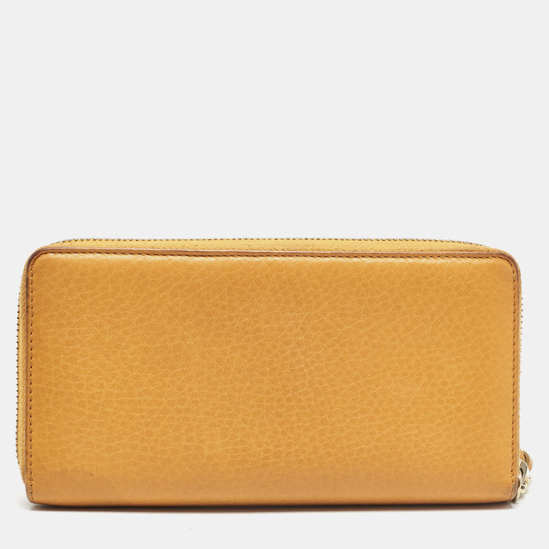 Gucci Orange Leather Soho Zip