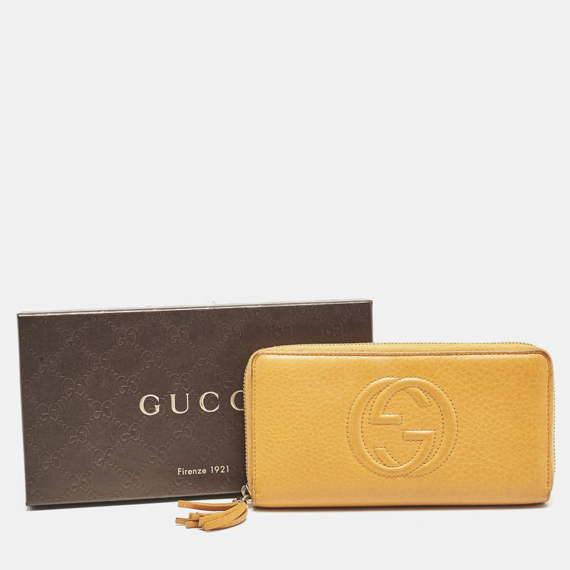 Gucci Orange Leather Soho Zip