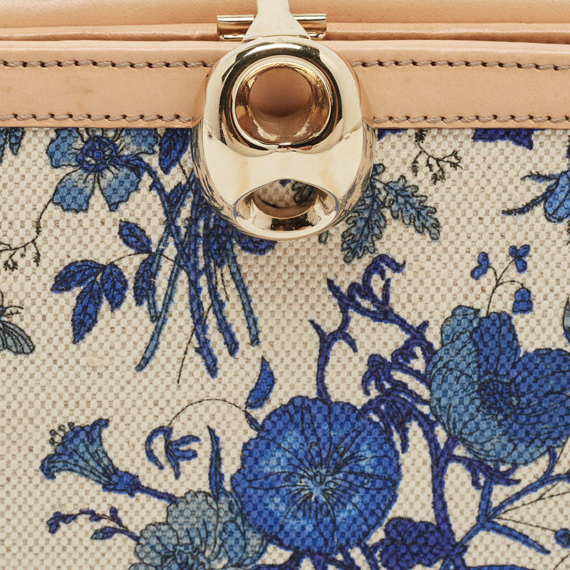 Gucci Blue/Beige Floral Print Canvas And