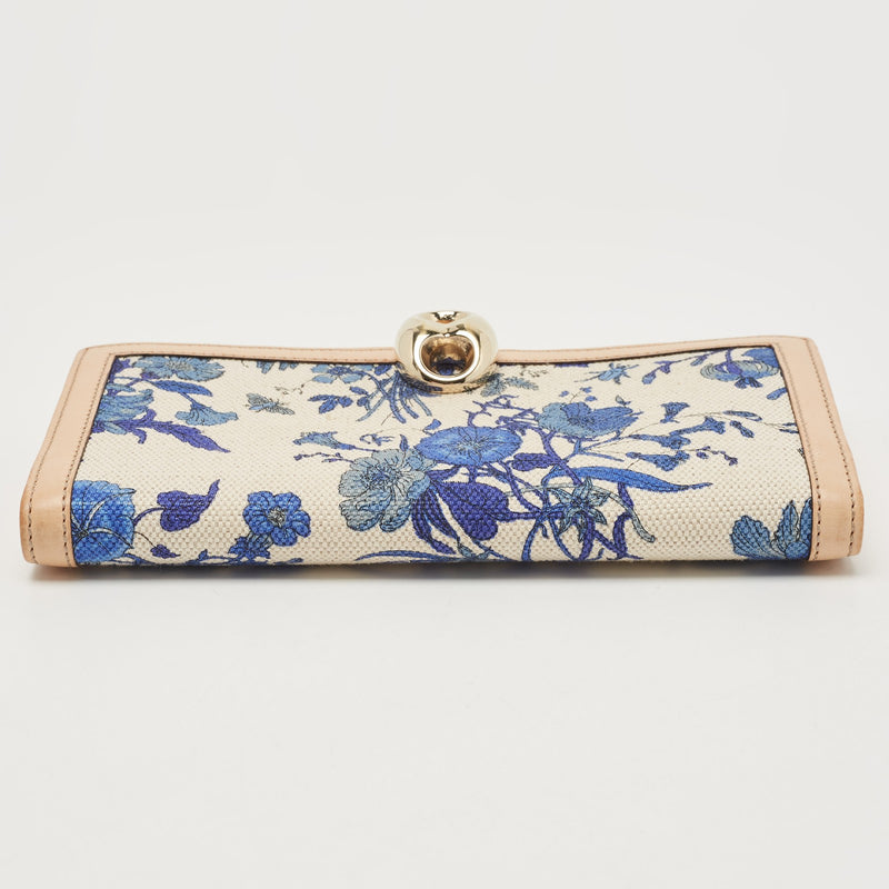 Gucci Blue/Beige Floral Print Canvas And