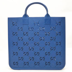 Gucci Hand Bag Navy Blue Rubber