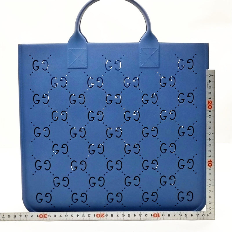 Gucci Hand Bag Navy Blue Rubber