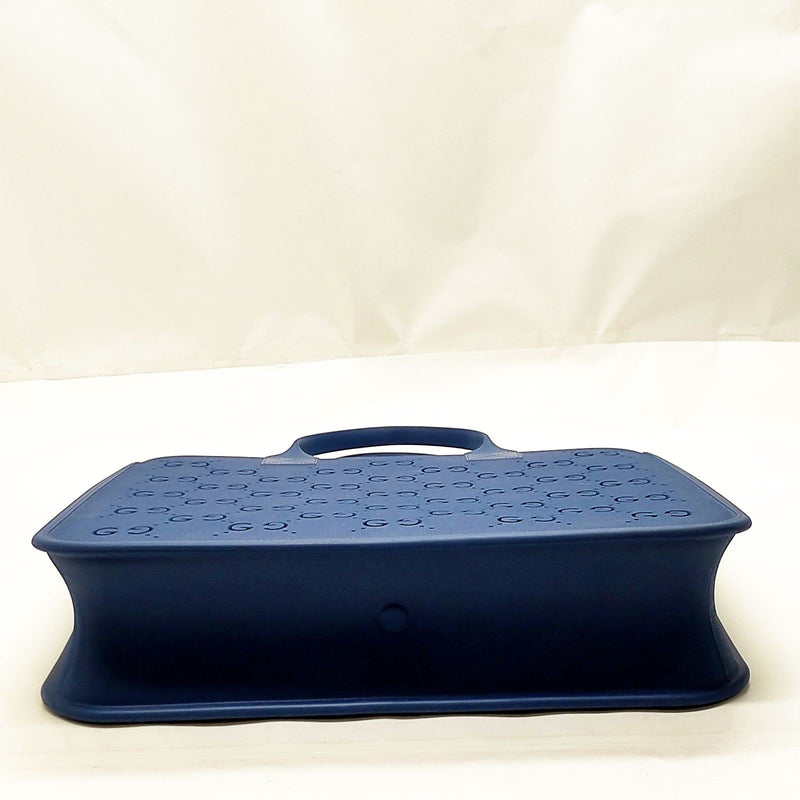 Gucci Hand Bag Navy Blue Rubber