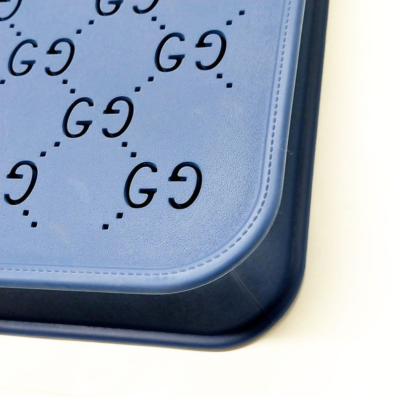 Gucci Hand Bag Navy Blue Rubber