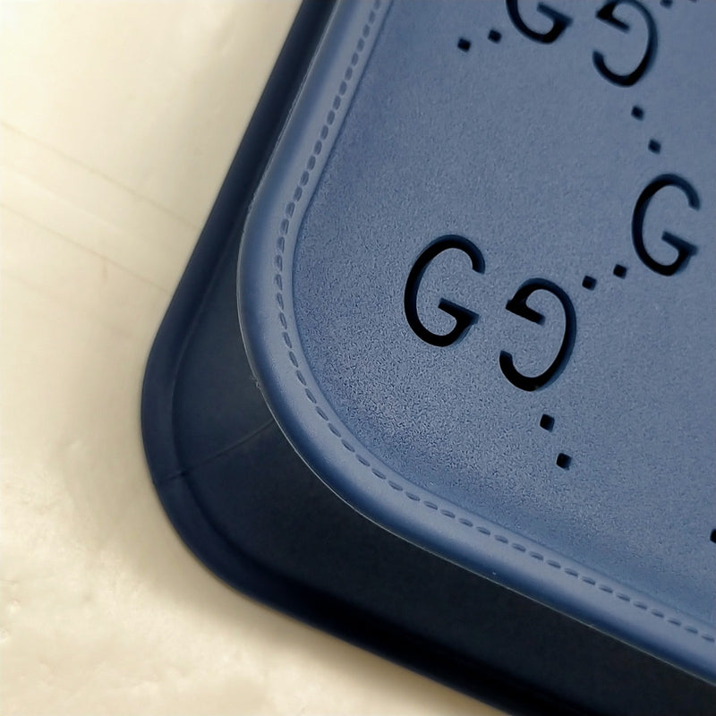 Gucci Hand Bag Navy Blue Rubber