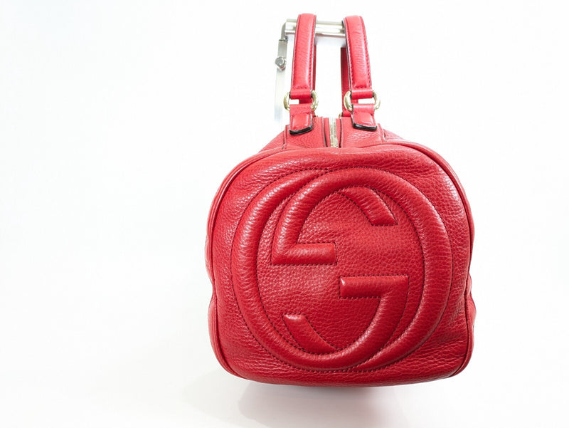 Gucci Soho Red Leather Tassle Boston Bag