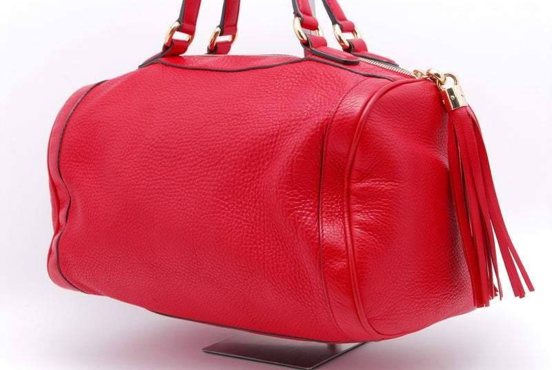 Gucci Soho Red Leather Tassle Boston Bag