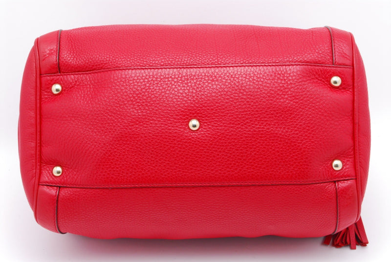 Gucci Soho Red Leather Tassle Boston Bag