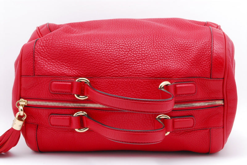 Gucci Soho Red Leather Tassle Boston Bag