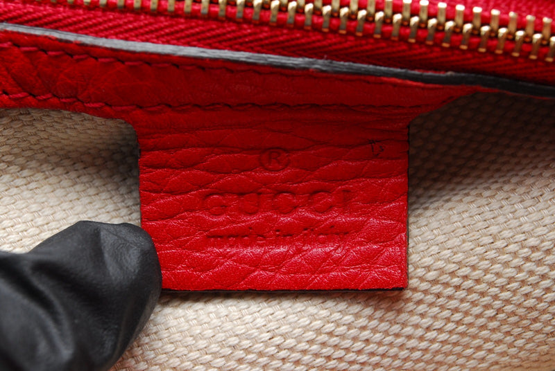 Gucci Soho Red Leather Tassle Boston Bag