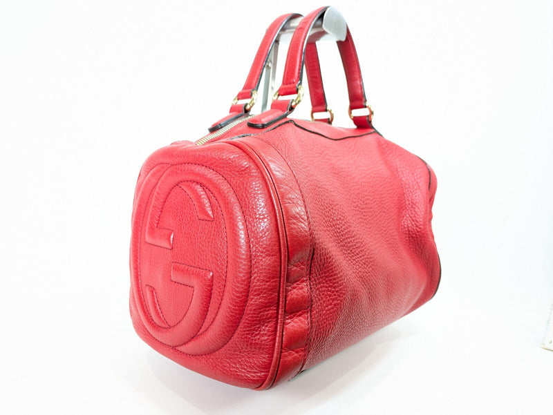 Gucci Soho Red Leather Tassle Boston Bag