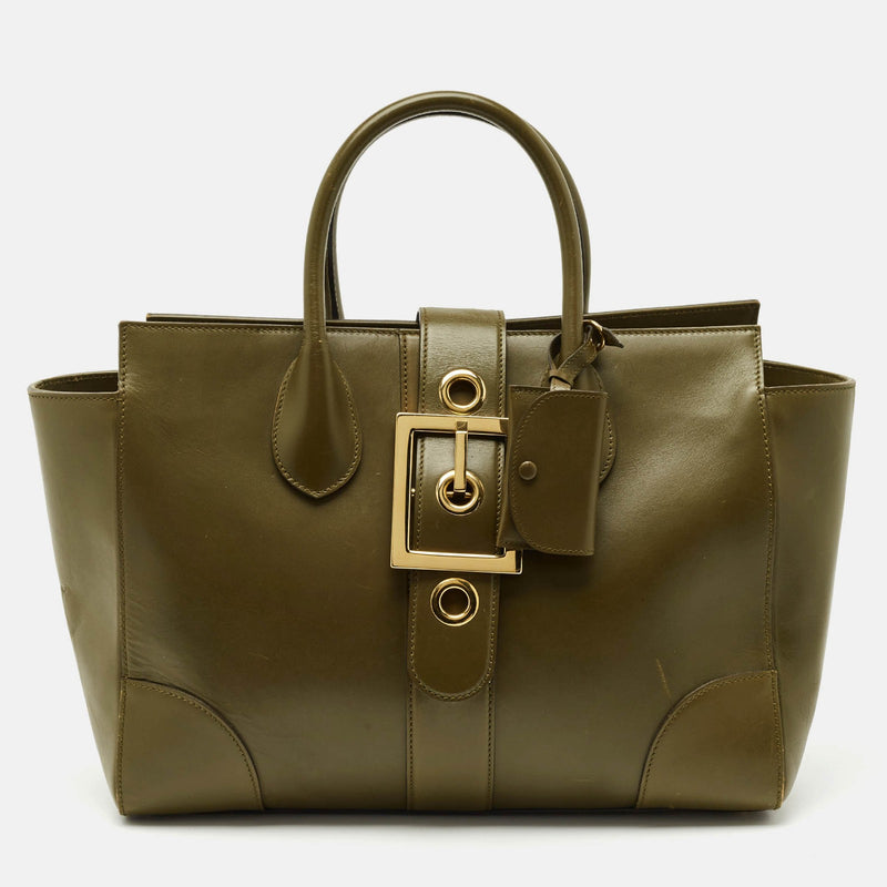 Gucci Olive Green Leather Lady Buckle