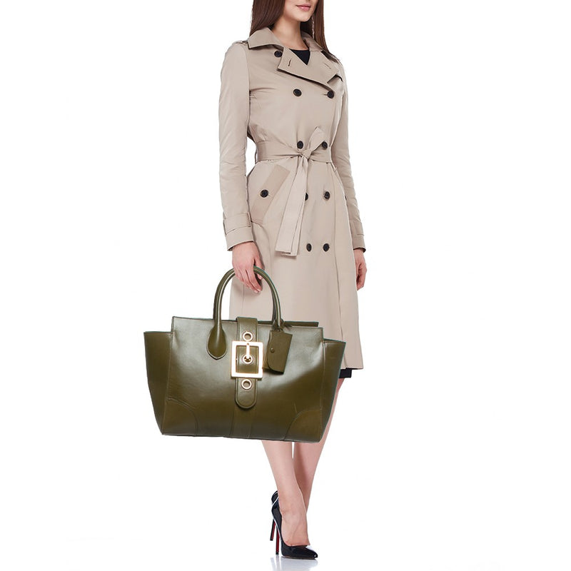 Gucci Olive Green Leather Lady Buckle