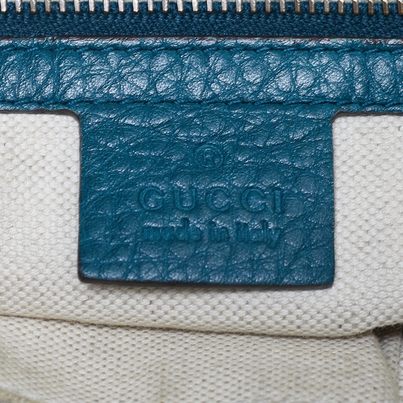 Gucci Dark Green Leather Gg Ride Tote