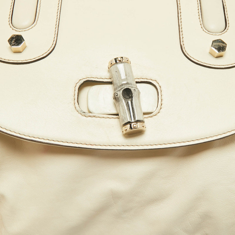 Gucci Cream Leather Pop Bamboo Top