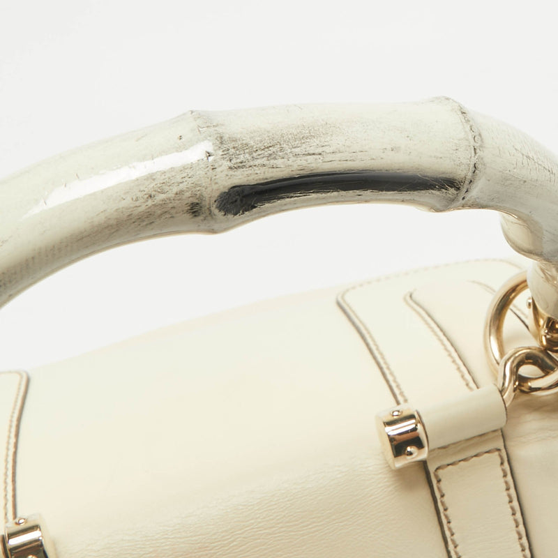 Gucci Cream Leather Pop Bamboo Top