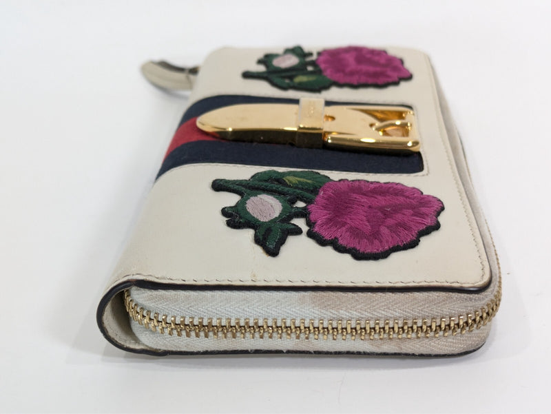 Gucci Sylvie Wallet Zippy Leather Sherry