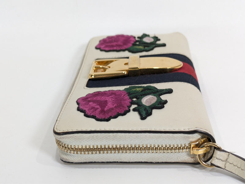 Gucci Sylvie Wallet Zippy Leather Sherry
