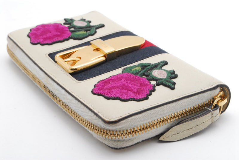 Gucci Sylvie Wallet Zippy Leather Sherry
