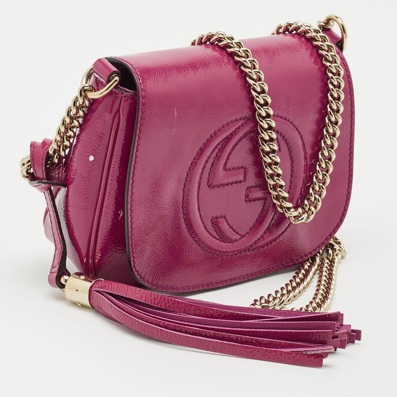 Gucci Fuchsia Patent Leather Soho Flap