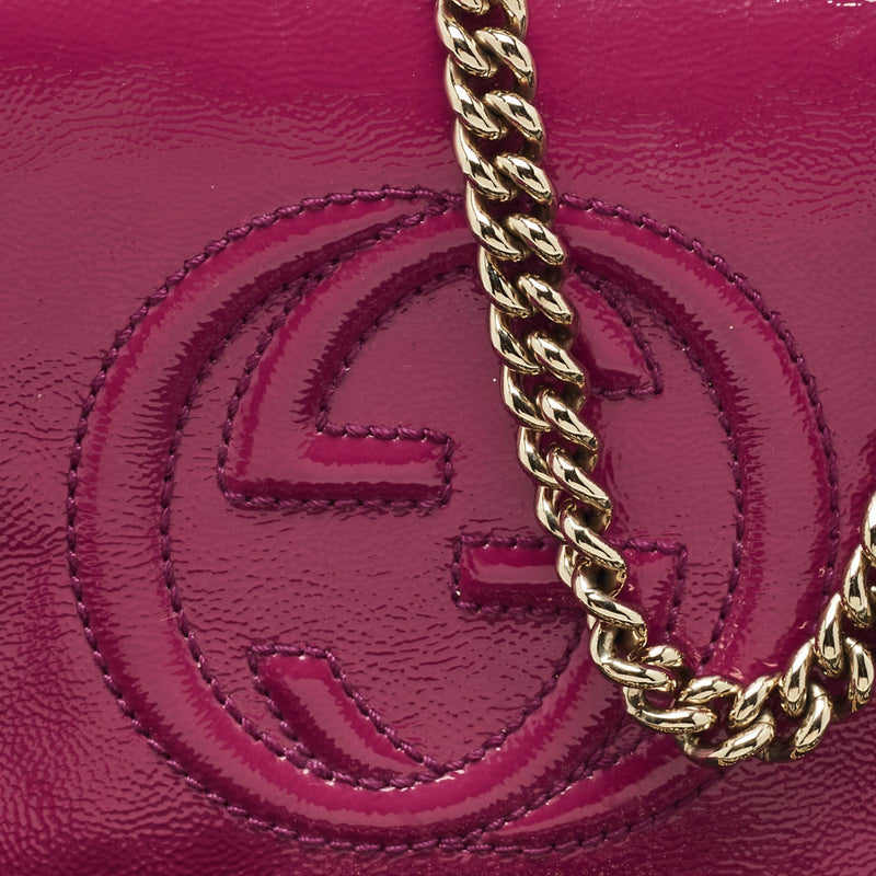 Gucci Fuchsia Patent Leather Soho Flap