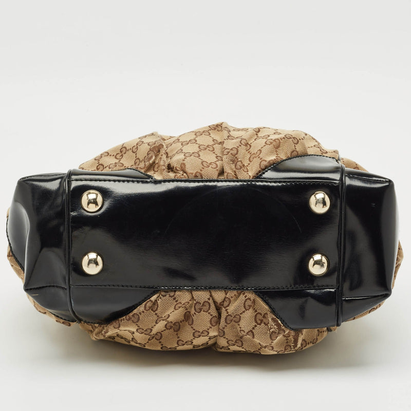 Gucci Black/Beige Gg Canvas/Patent