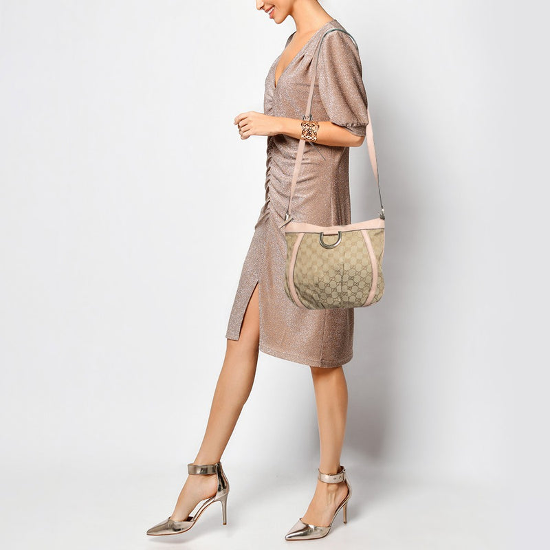 Gucci Light Pink/Beige Gg Canvas And