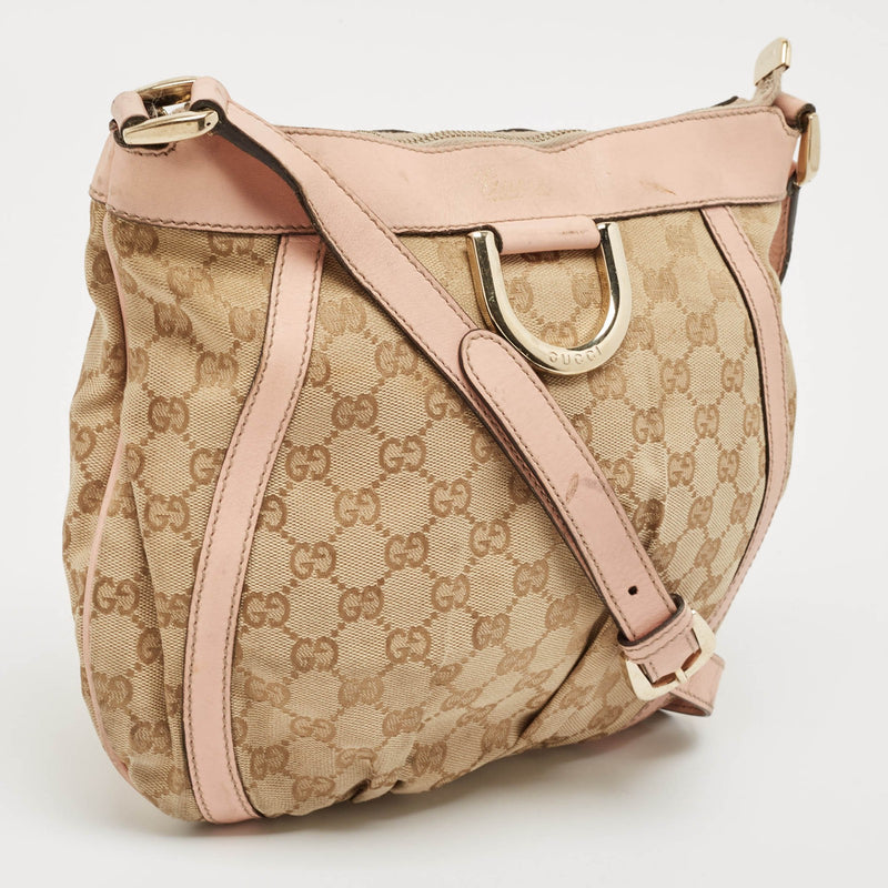 Gucci Light Pink/Beige Gg Canvas And