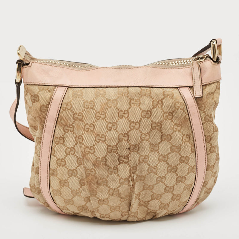 Gucci Light Pink/Beige Gg Canvas And