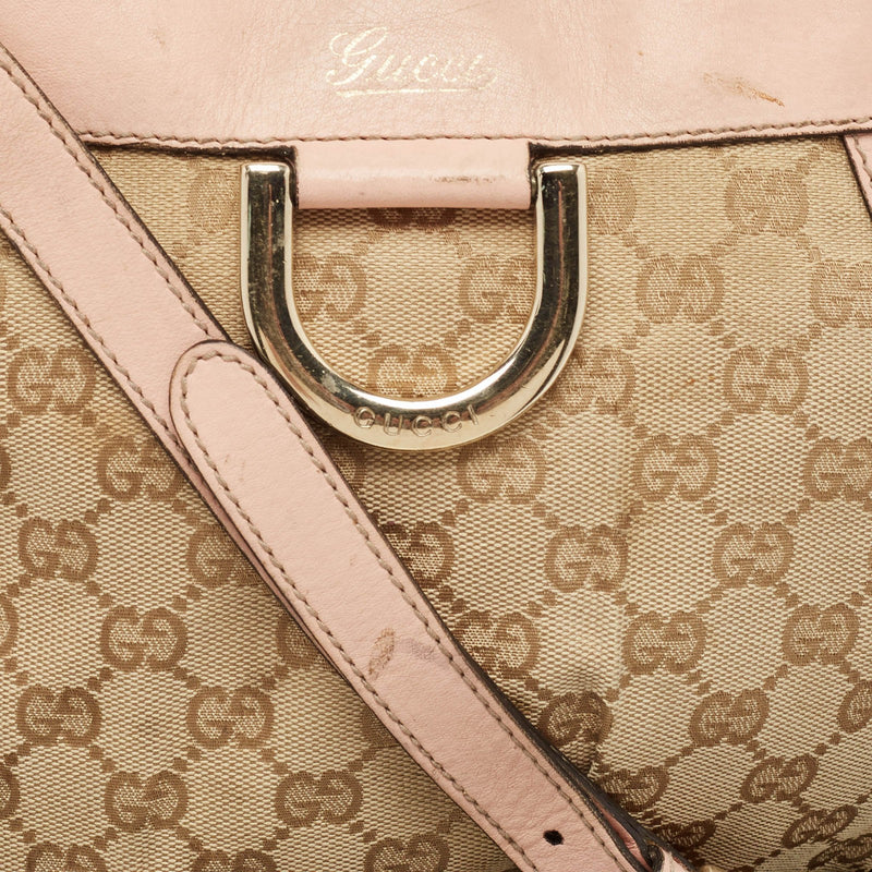 Gucci Light Pink/Beige Gg Canvas And