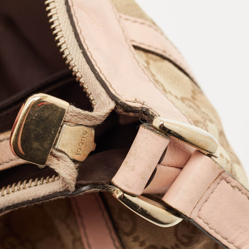 Gucci Light Pink/Beige Gg Canvas And