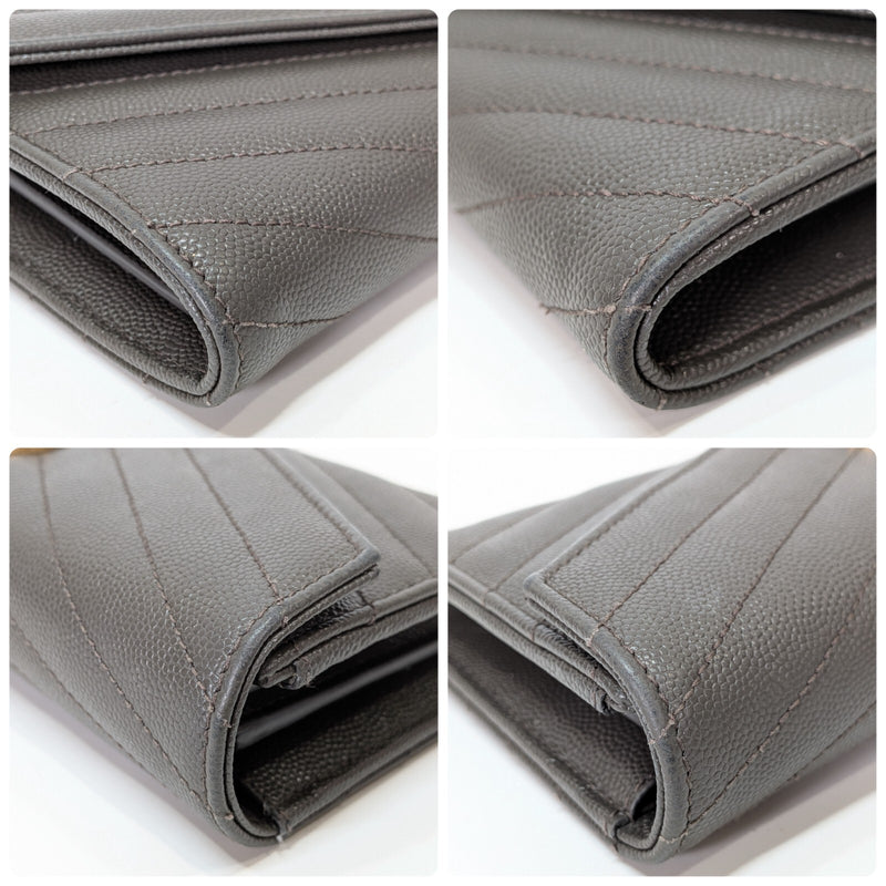 Saint Laurent Wallet Purse Ysl Leather V