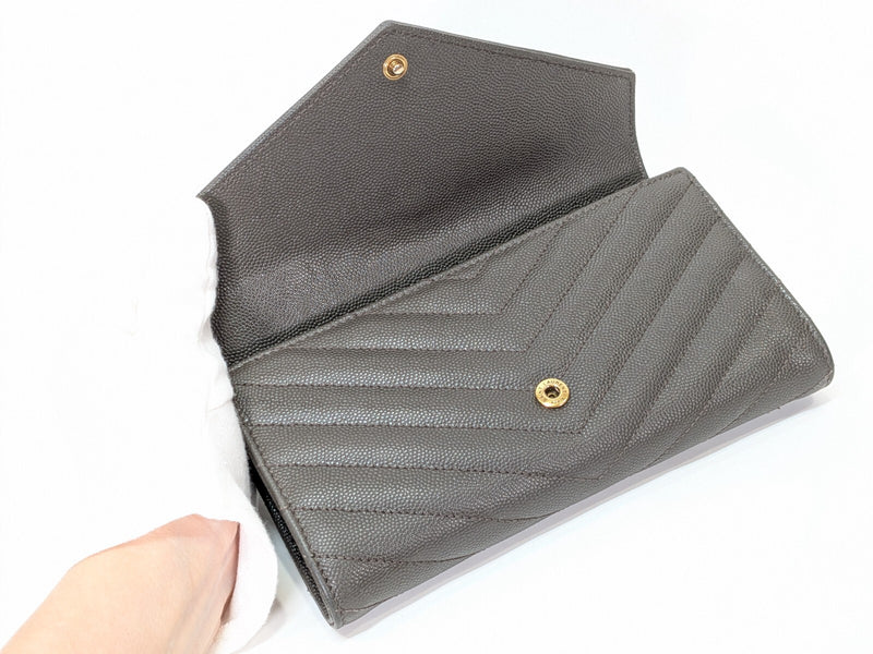 Saint Laurent Wallet Purse Ysl Leather V