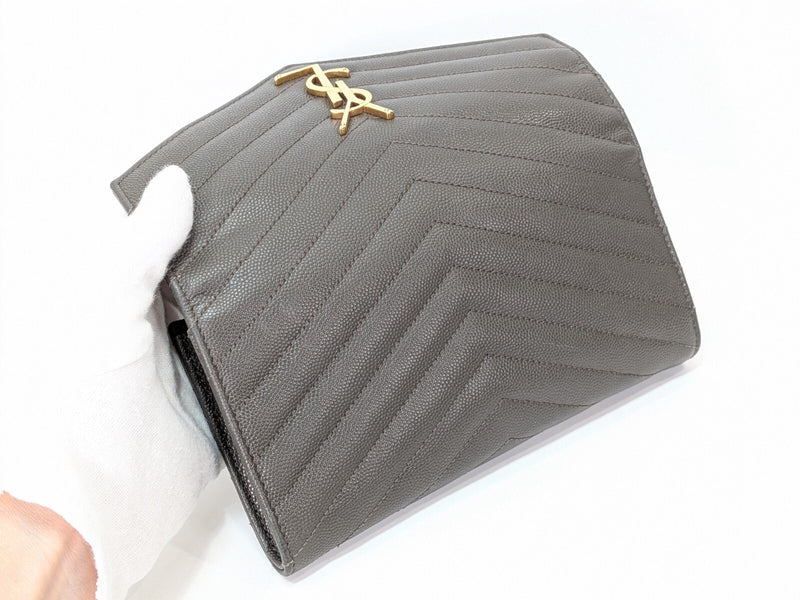 Saint Laurent Wallet Purse Ysl Leather V