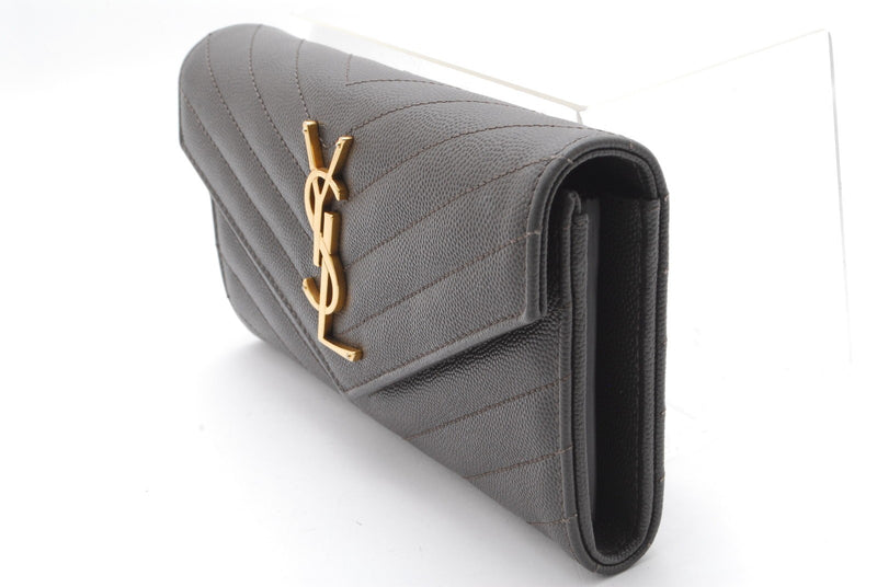 Saint Laurent Wallet Purse Ysl Leather V