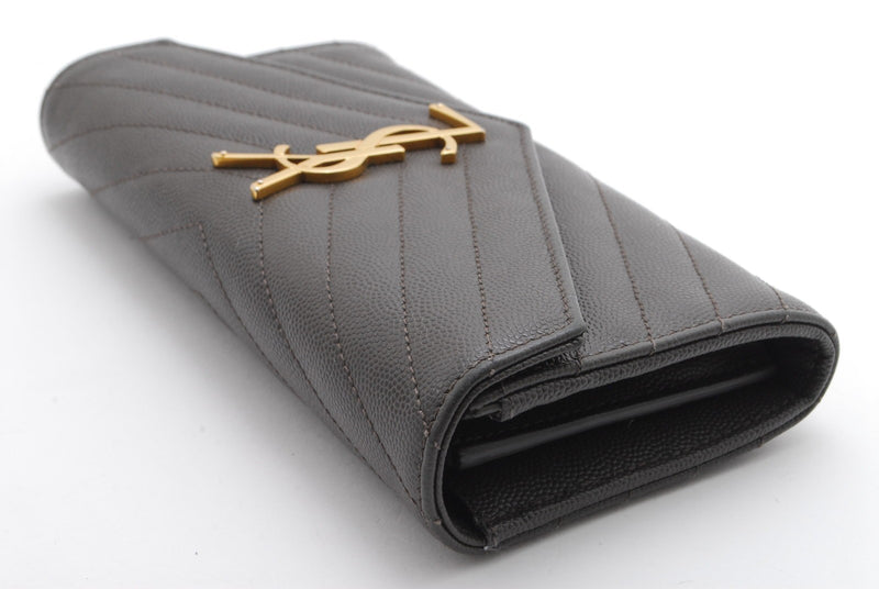 Saint Laurent Wallet Purse Ysl Leather V