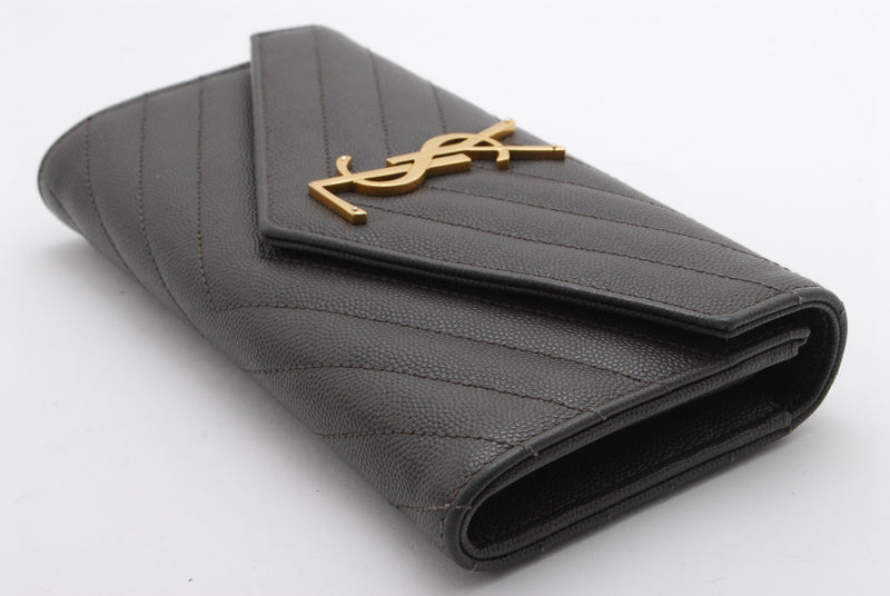 Saint Laurent Wallet Purse Ysl Leather V
