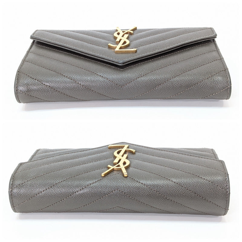 Saint Laurent Wallet Purse Ysl Leather V