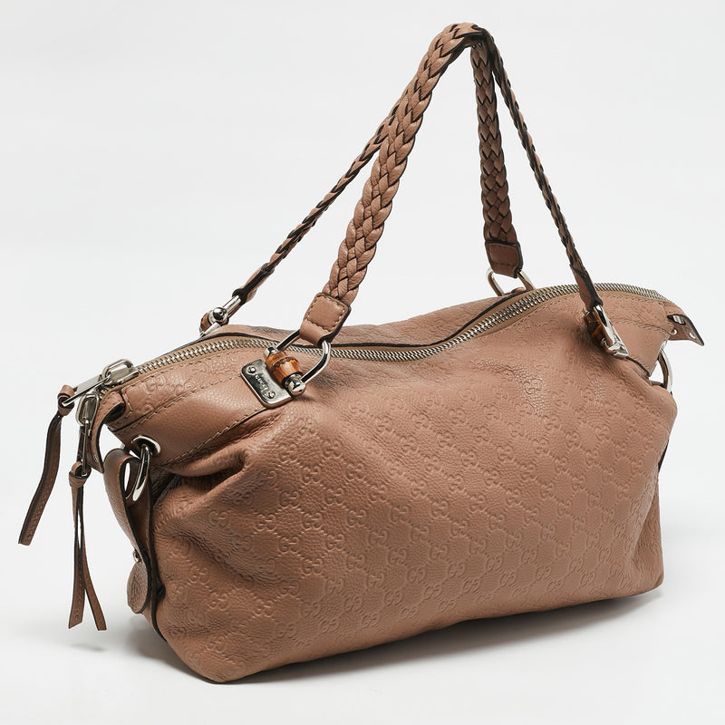 Gucci Old Rose Guccissima Leather Bamboo
