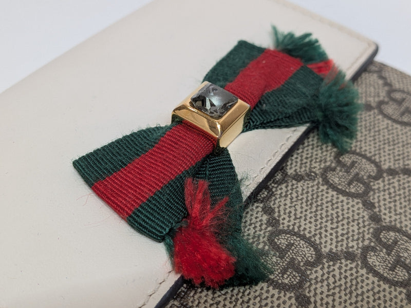 Gucci Wallet Purse Bifold Ribbon Ivory