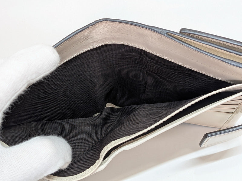Gucci Wallet Purse Bifold Ribbon Ivory